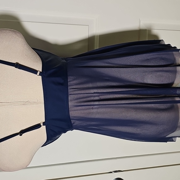 Elegant Navy Blue Women's Top( Bathing Suit) Nave Blue By JACKOLYN SMITH. SZ 14 - Picture 5 of 8